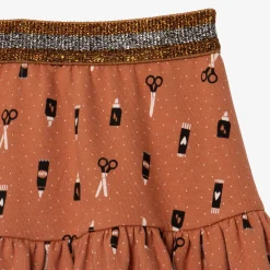 Online Girl Brown Ruffle Skirt Child Dresses & Skirts