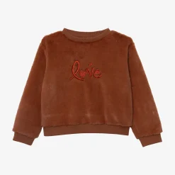 Clearance Girl Caramel Faux Fur Sweatshirt Child Cardigans & Sweaters
