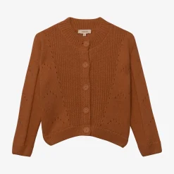 Online Girl Caramel Openwork Cardigan Child Cardigans & Sweaters
