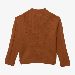 Online Girl Caramel Openwork Cardigan Child Cardigans & Sweaters