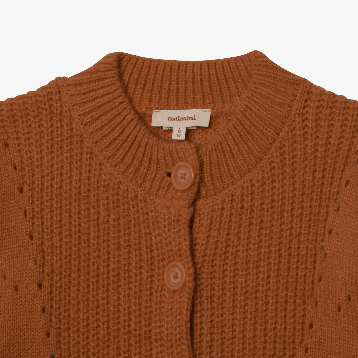 Online Girl Caramel Openwork Cardigan Child Cardigans & Sweaters