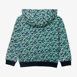 Hot Girl Floral Green Zip Hoodie Child Cardigans & Sweaters