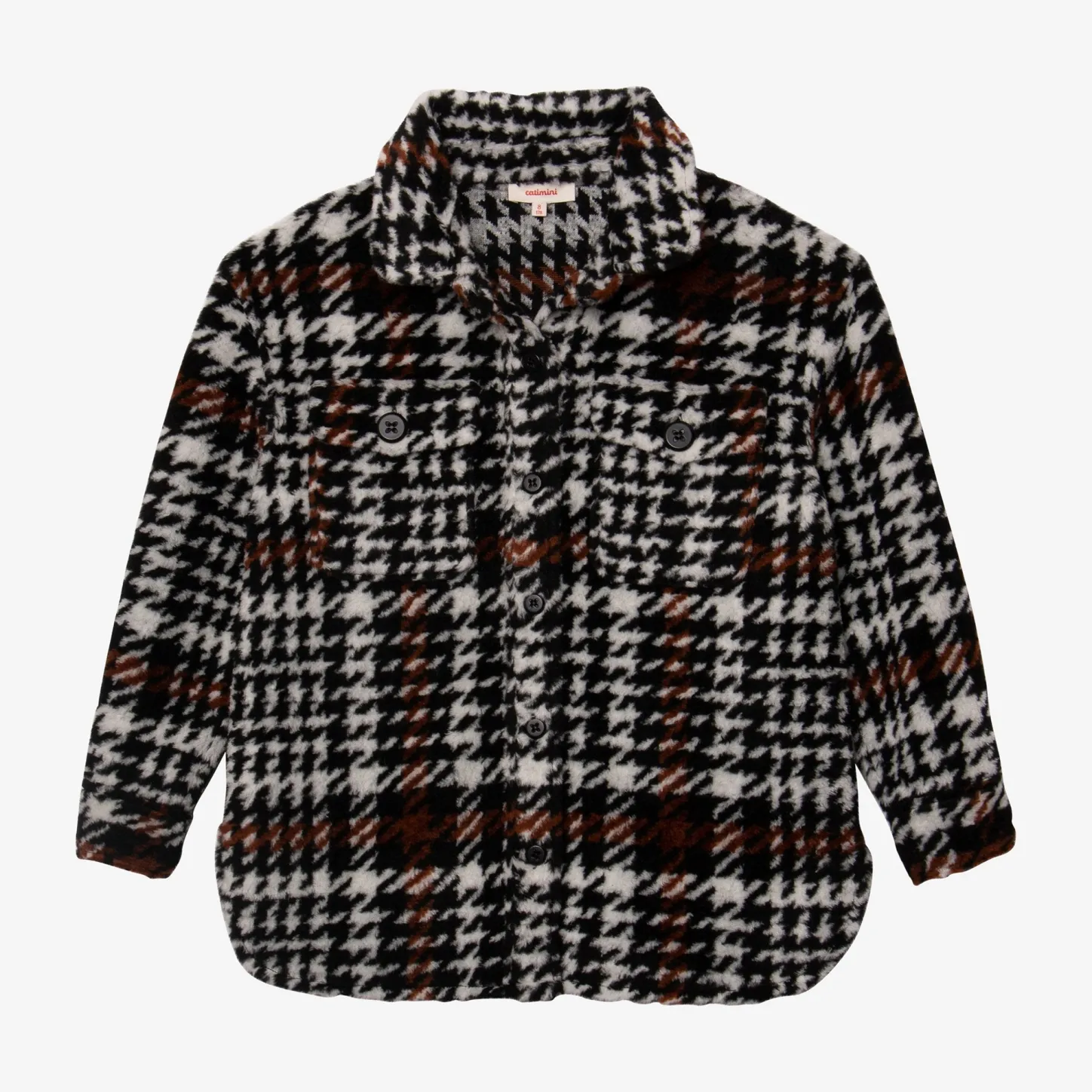 Outlet Girl Houndstooth Overshirt Child Outerwear