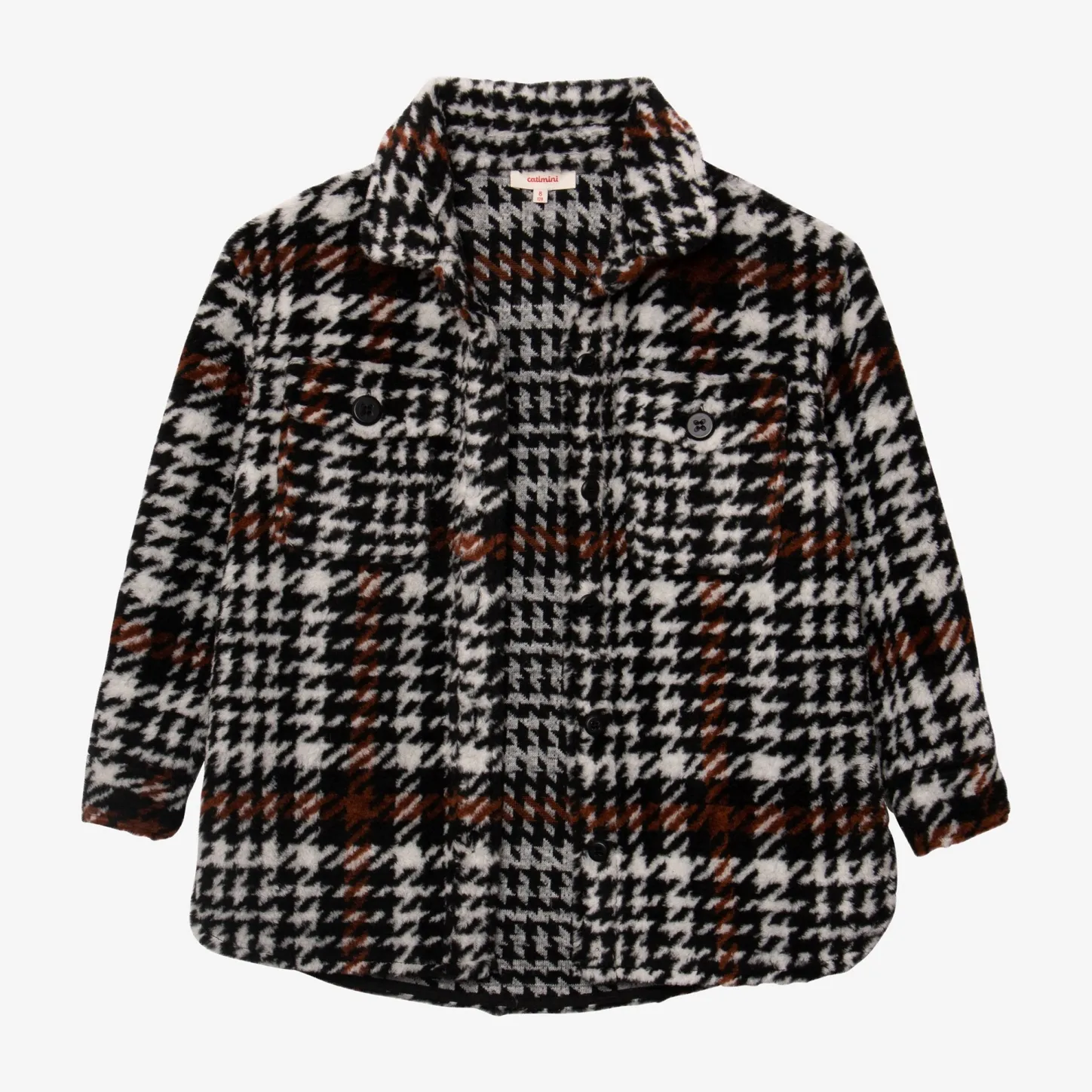 Outlet Girl Houndstooth Overshirt Child Outerwear