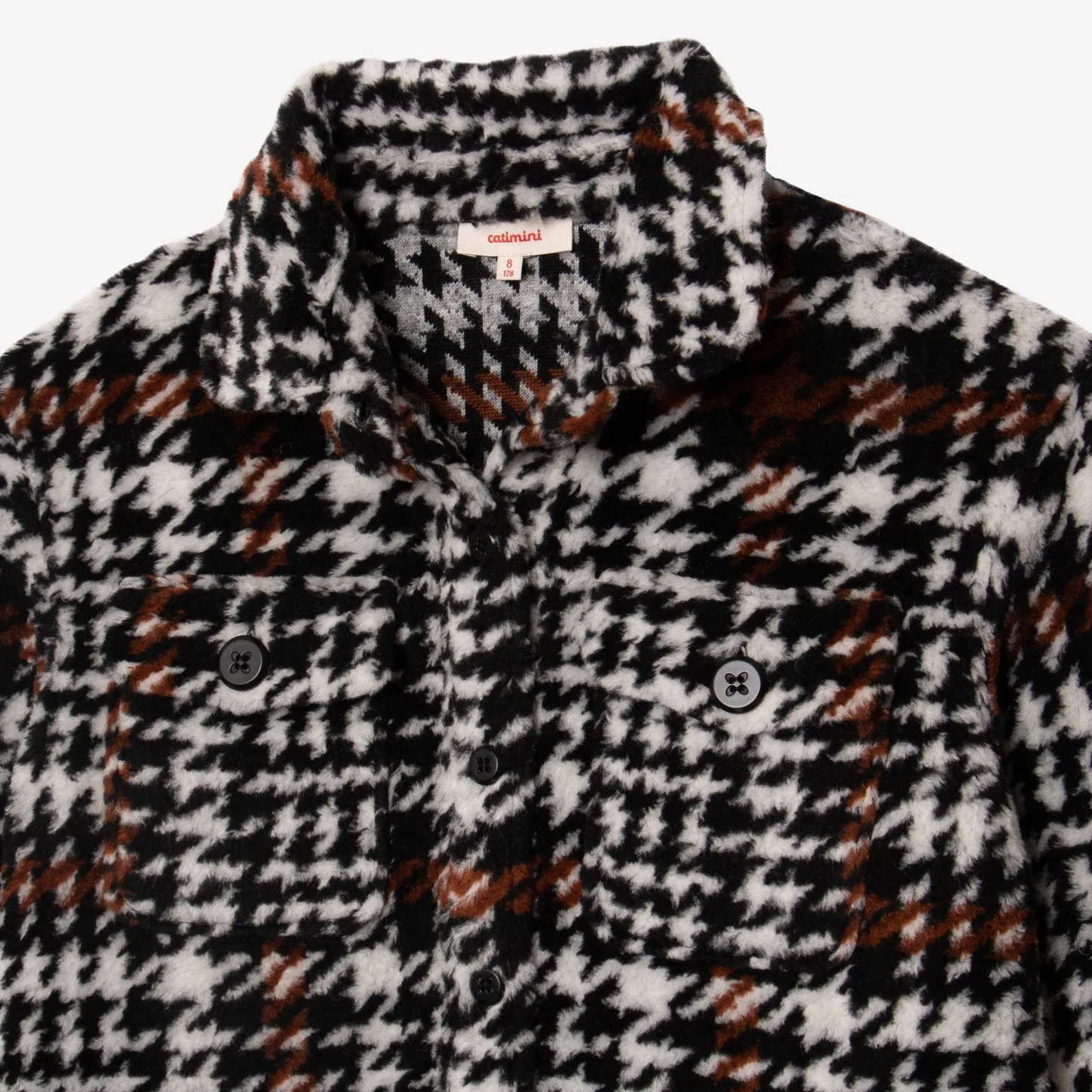 Outlet Girl Houndstooth Overshirt Child Outerwear