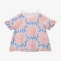 Discount Girl Printed Dahlias Flare Blouse Child T-Shirts & Tops