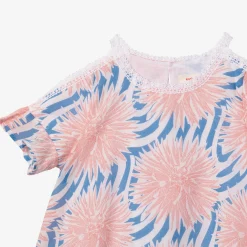 Discount Girl Printed Dahlias Flare Blouse Child T-Shirts & Tops