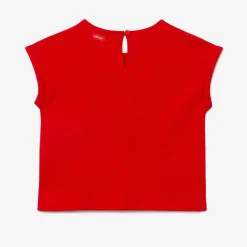 Sale Girl Red Embroidered T-Shirt Child T-Shirts & Tops