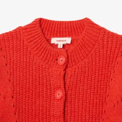 Clearance Girl Red Openwork Cardigan Child Cardigans & Sweaters