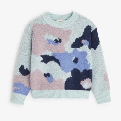Online Girls' Blue Knitted Sweater Child Cardigans & Sweaters
