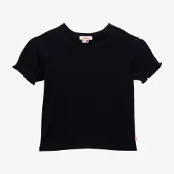 Outlet Girls' Blue Puff-Sleeve T-Shirt Child T-Shirts & Tops