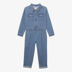 Sale Girls' Embroidered Denim Jumpsuit Child Pants & Shorts