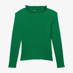New Girls' Green Knitted Sweater Child Cardigans & Sweaters