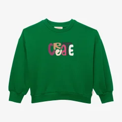 Discount Girls' Green Sweatshirt Child Cardigans & Sweaters