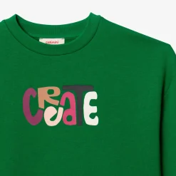 Discount Girls' Green Sweatshirt Child Cardigans & Sweaters
