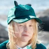 Hot Girls' Green Velvet Cat Hat Child Accessories
