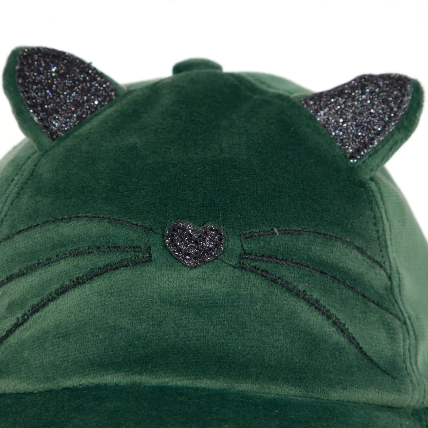 Hot Girls' Green Velvet Cat Hat Child Accessories