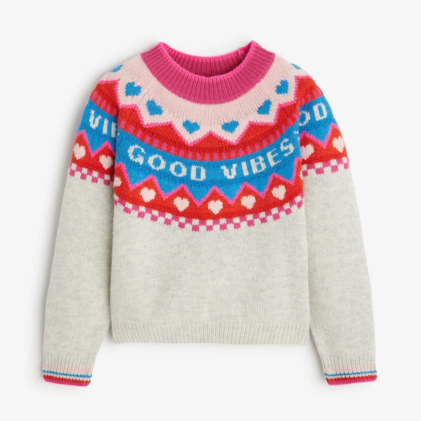Clearance Girls' Heather Grey Knitted Sweater Child Cardigans & Sweaters