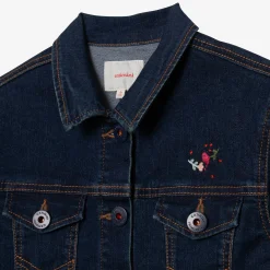 New Girls' Jean Jacket With Embroidered Flowers Child Cardigans & Sweaters