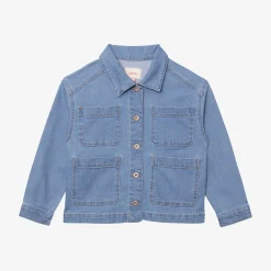 Outlet Girls' Jean Jacket With Embroidery On The Back. Child Cardigans & Sweaters
