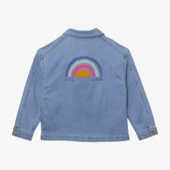 Outlet Girls' Jean Jacket With Embroidery On The Back. Child Cardigans & Sweaters