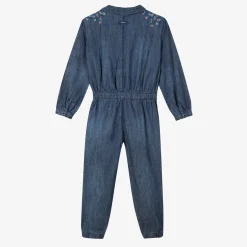 Sale Girls' Light Denim Embroidered Jumpsuit Child Dresses & Skirts