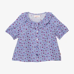 Fashion Girl's Micro-Floral Blouse With Snap Buttons Child T-Shirts & Tops