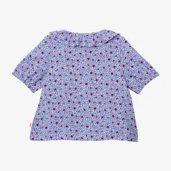 Fashion Girl's Micro-Floral Blouse With Snap Buttons Child T-Shirts & Tops