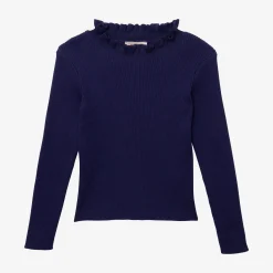 New Girls' Navy Blue Knitted Sweater Child Cardigans & Sweaters
