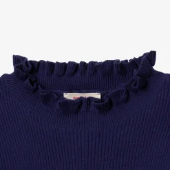 New Girls' Navy Blue Knitted Sweater Child Cardigans & Sweaters