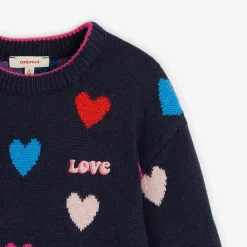 New Girls' Navy Blue Knitted Sweater Child Cardigans & Sweaters