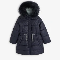Online Girls' Navy Blue Parka Child Outerwear