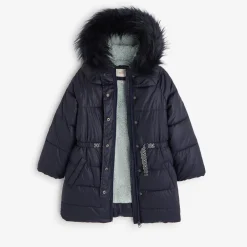Online Girls' Navy Blue Parka Child Outerwear