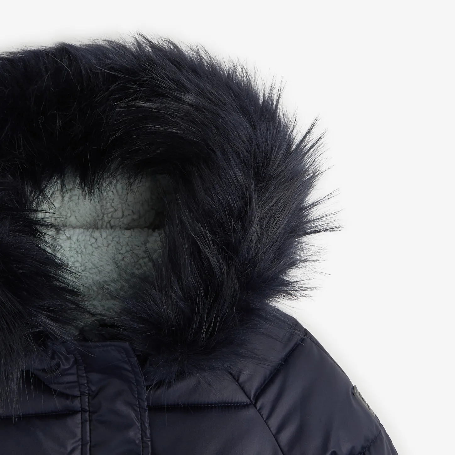 Online Girls' Navy Blue Parka Child Outerwear