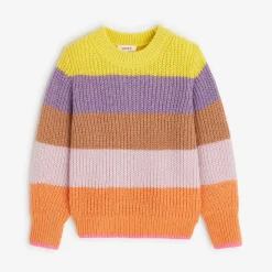 Best Girls' Neon Yellow Knitted Sweater Child Cardigans & Sweaters
