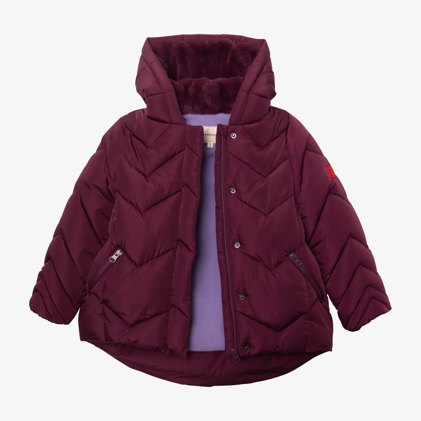 Hot Girls' Purple Parka Child Outerwear