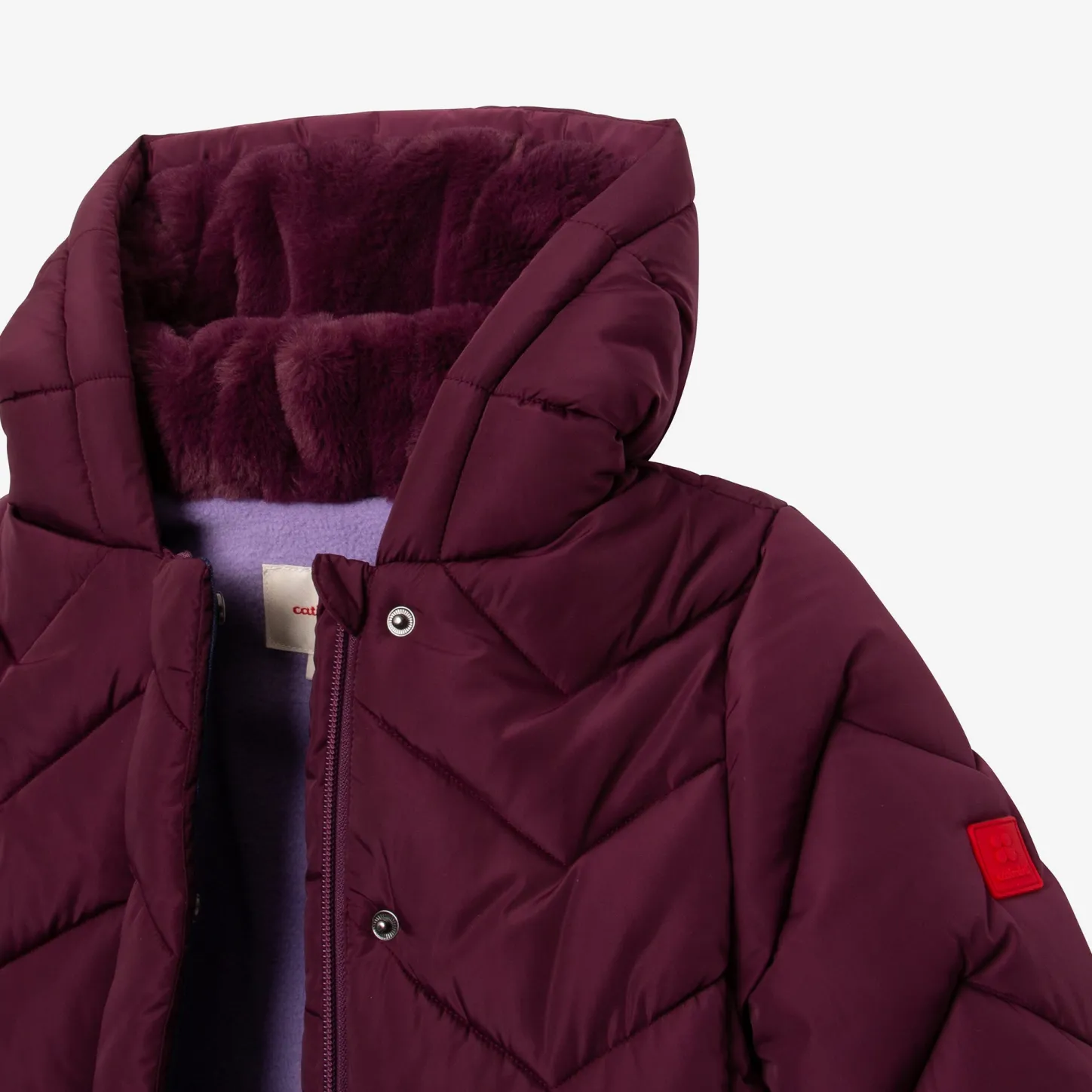 Hot Girls' Purple Parka Child Outerwear