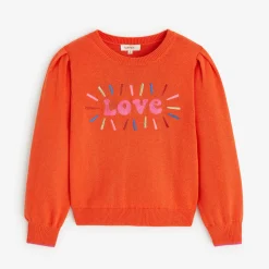 Online Girls' Red Knitted Sweater Child Cardigans & Sweaters