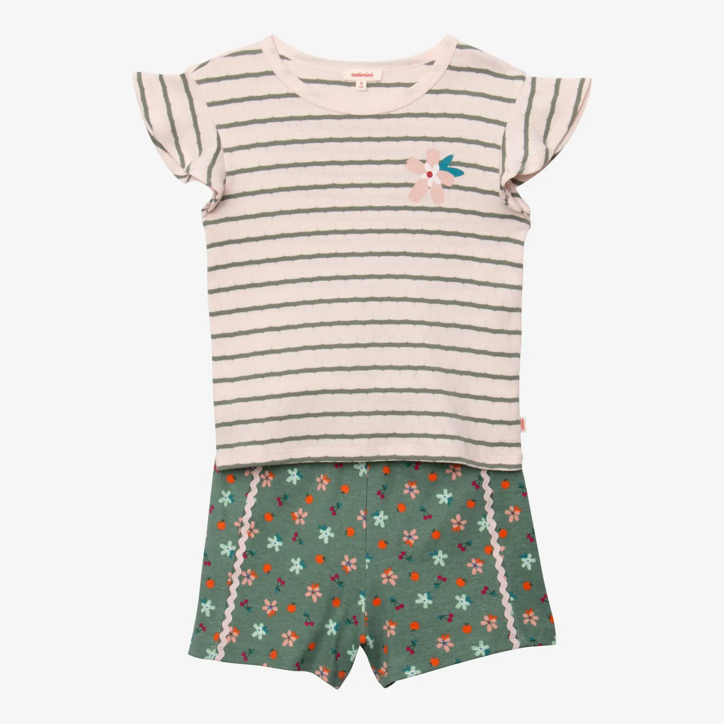 Hot Girl's Striped Shorty Pajama Set Child Sleepwear & Loungewear