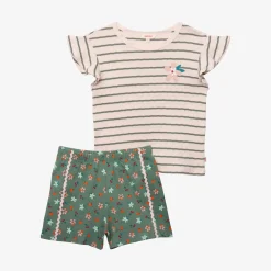 Hot Girl's Striped Shorty Pajama Set Child Sleepwear & Loungewear