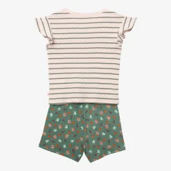 Hot Girl's Striped Shorty Pajama Set Child Sleepwear & Loungewear