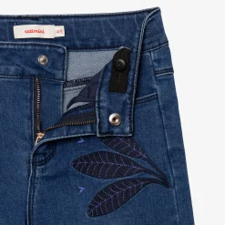 Best Girl's Wide-Leg Blue Embroidered Jeans Child Pants & Shorts