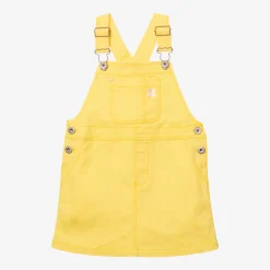 Sale Girls' Yellow Denim Overall Dress Child Dresses & Skirts