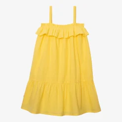 Fashion Girls' Yellow Overall Dress Child Dresses & Skirts