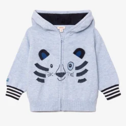 Discount Newborn Boy Tiger Zipped Hooded Cardigan Child Cardigans & Sweaters