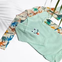 Online Newborn Boy Vanilla And Green Bodysuits Child Pajamas & Bodysuits