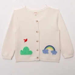 Online Newborn Ecru Embroidered Cardigan Child Cardigans & Sweaters
