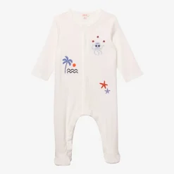 Outlet Newborn Ecru Patterned Footie Pajama Child Pajamas & Bodysuits