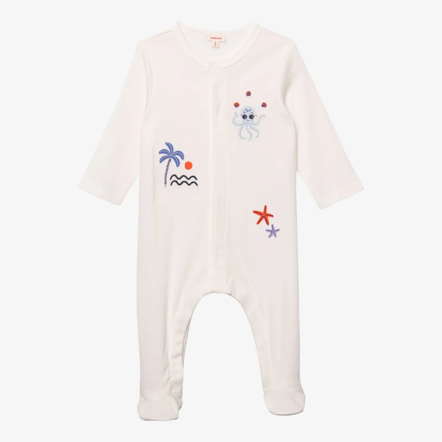Outlet Newborn Ecru Patterned Footie Pajama Child Pajamas & Bodysuits