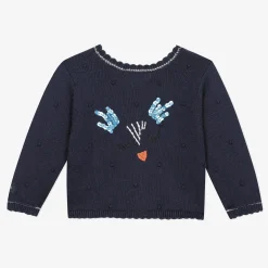 Discount Newborn Girl Blue Reversible Cardigan Child Cardigans & Sweaters